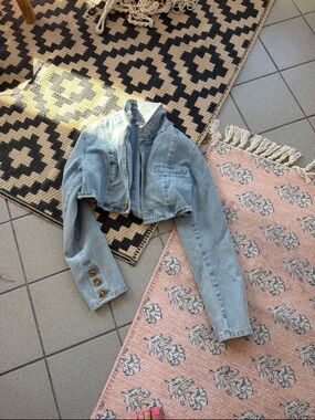 Cropped Light Blue Denim Jacket - Women's Jean Jacket